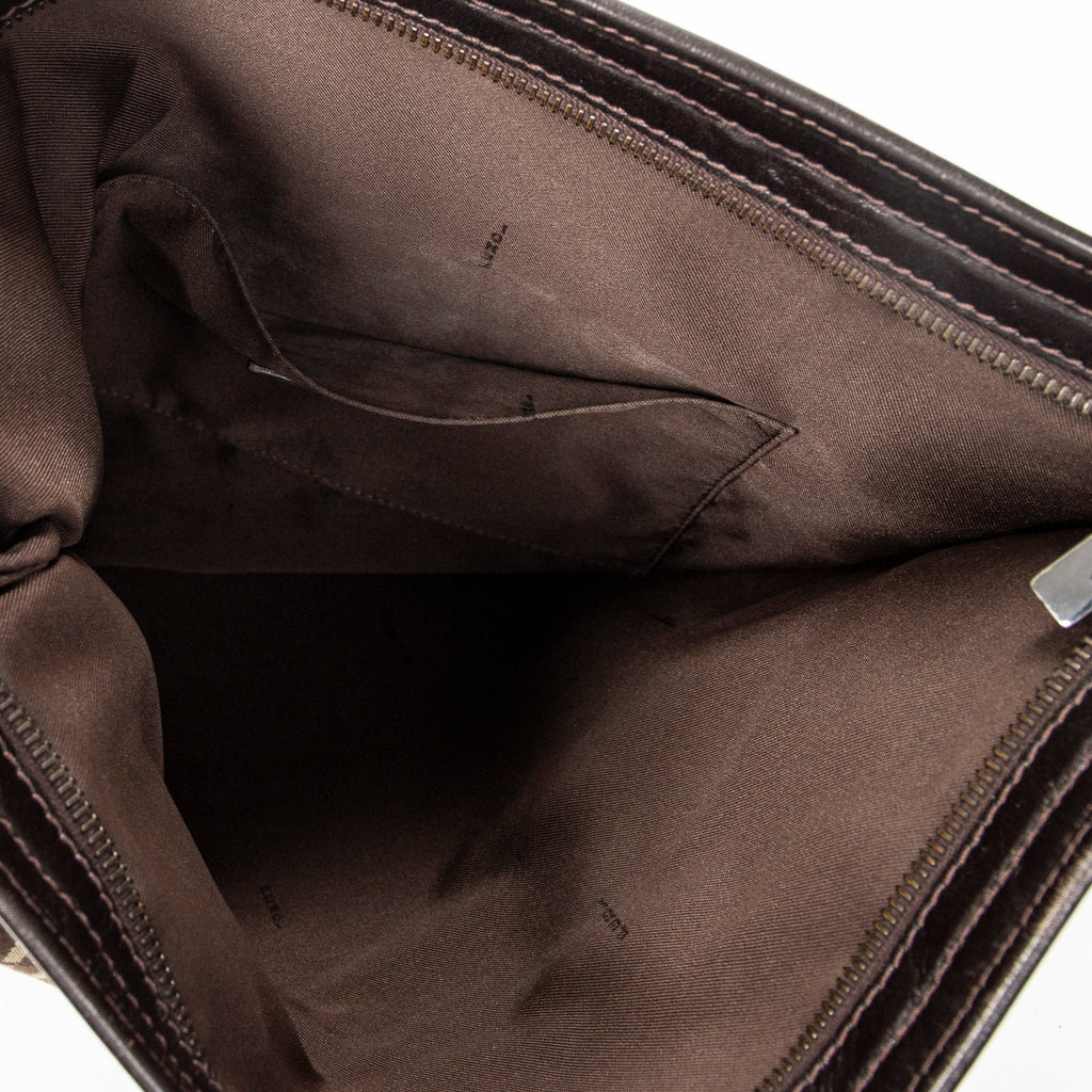 Shoulder Bag Large Flat Crossbody Brown Zucchino Canvas