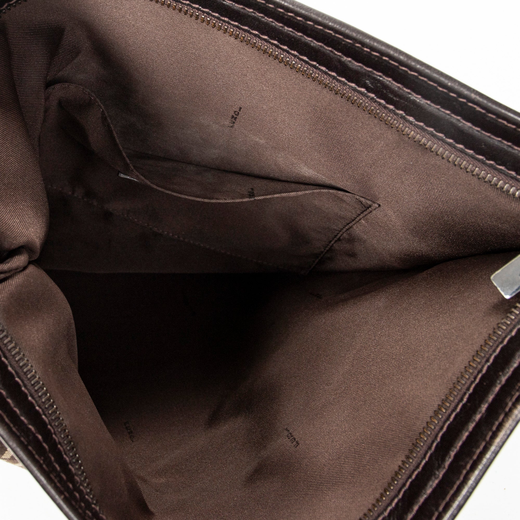 Shoulder Bag Large Flat Crossbody Brown Zucchino Canvas
