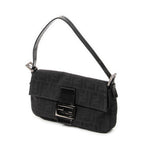 Bolso de Hombro Baguette Negro Lona Zucca