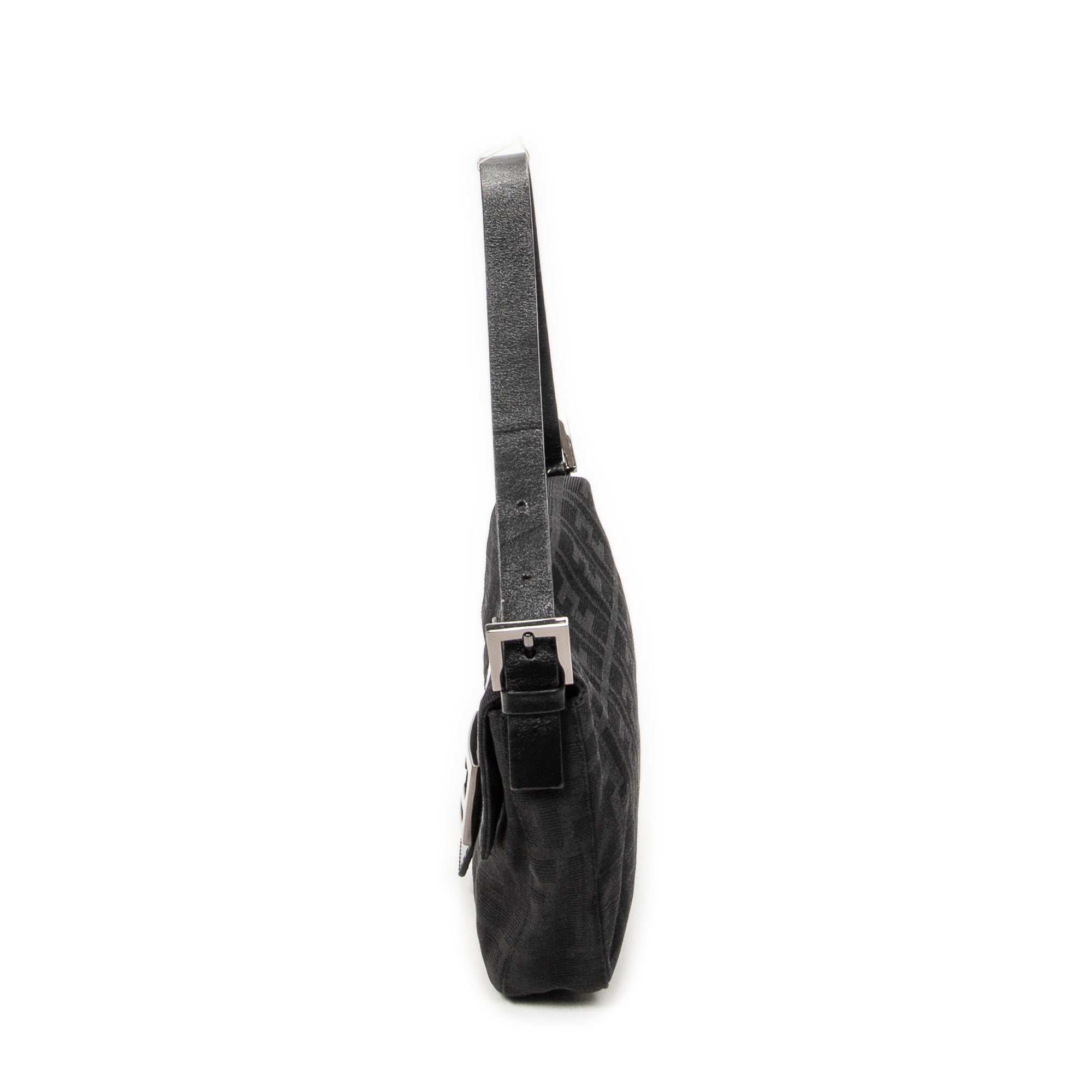 Bolso de Hombro Baguette Negro Lona Zucca