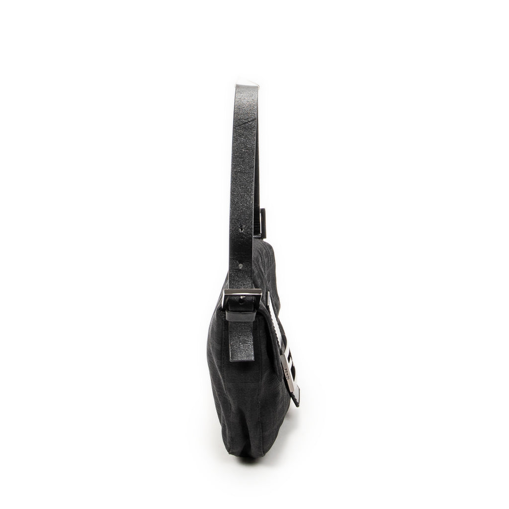 Bolso de Hombro Baguette Negro Lona Zucca