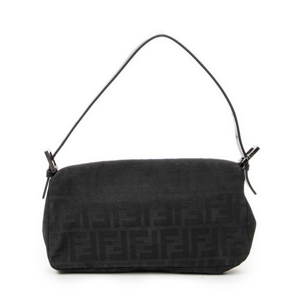 Bolso de Hombro Baguette Negro Lona Zucca