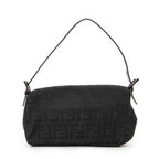Bolso de Hombro Baguette Negro Lona Zucca