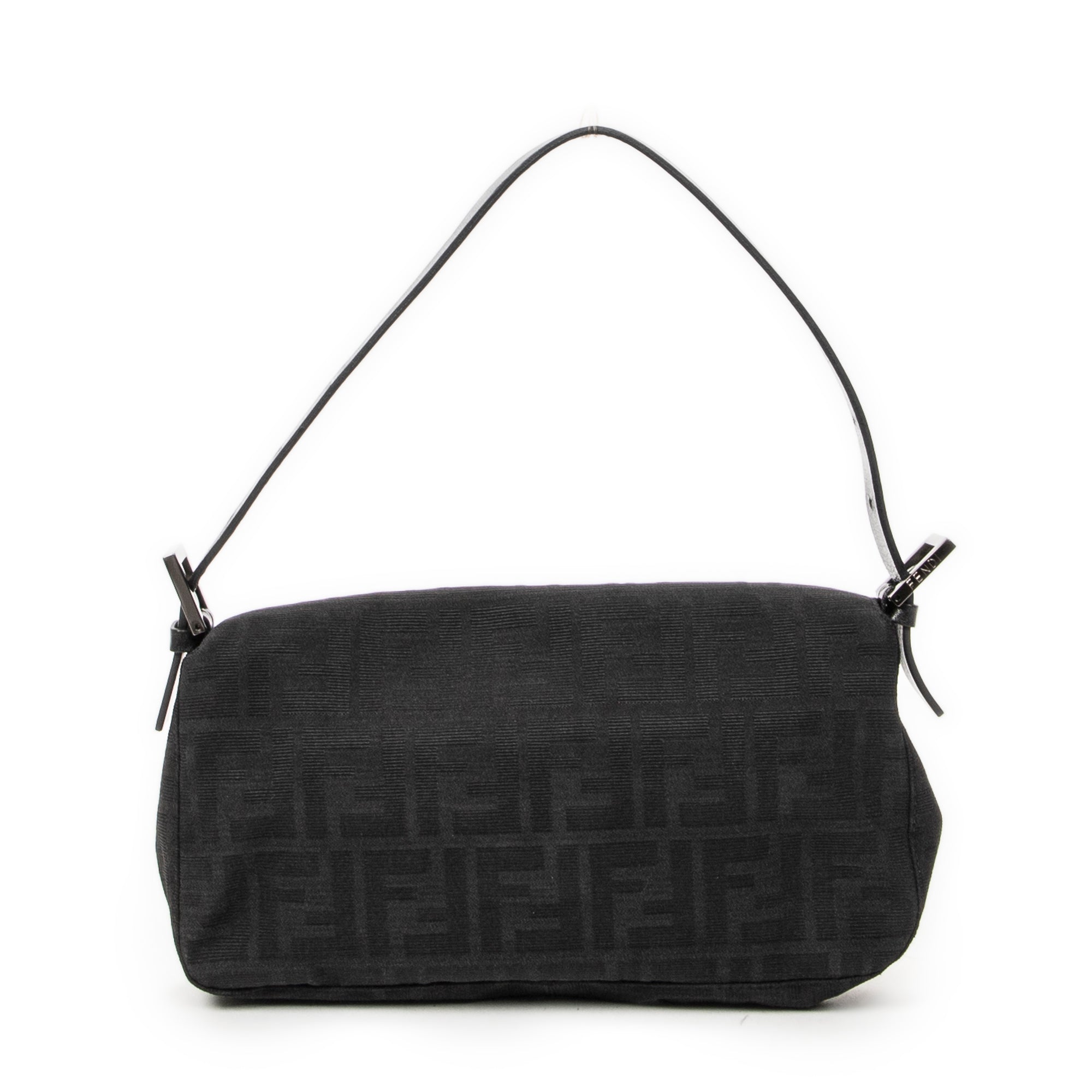 Bolso de Hombro Baguette Negro Lona Zucca