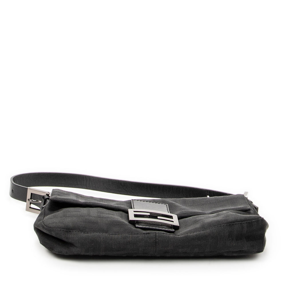 Bolso de Hombro Baguette Negro Lona Zucca