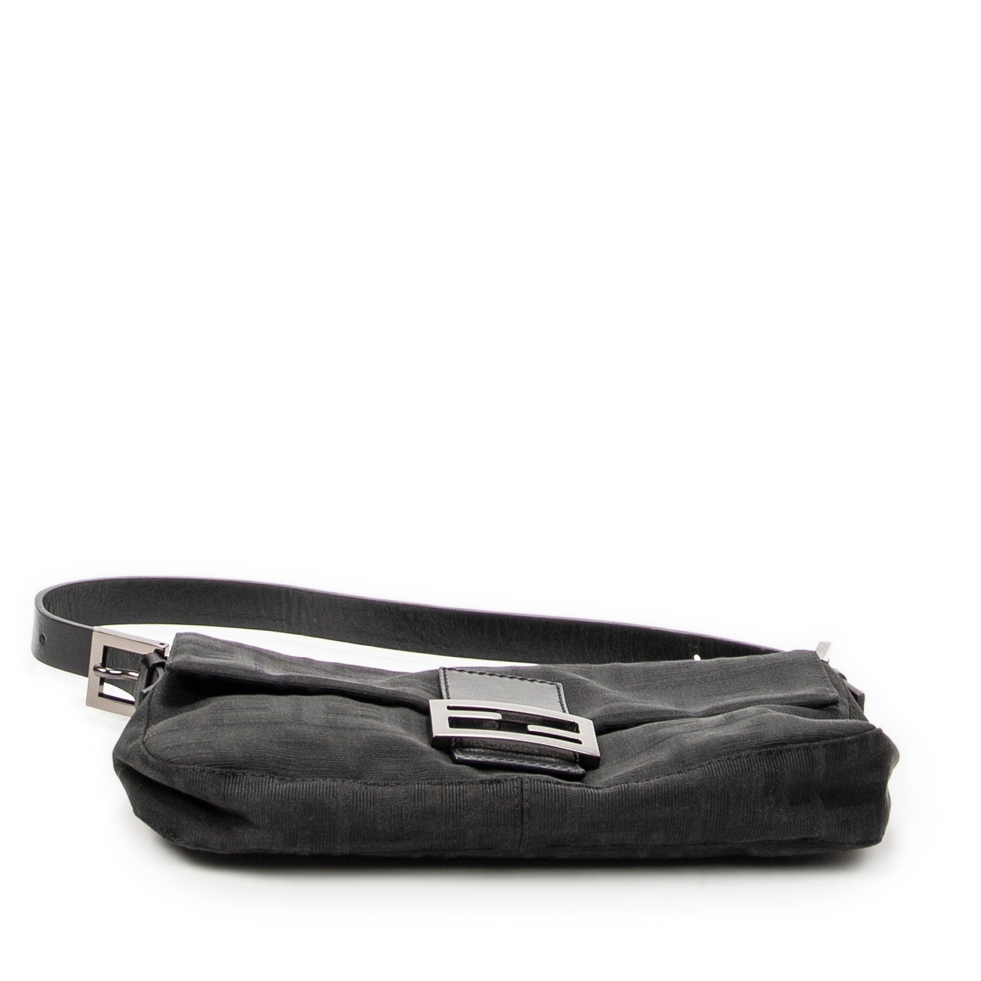 Bolso de Hombro Baguette Negro Lona Zucca