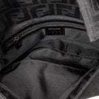 Bolso de Hombro Baguette Negro Lona Zucca