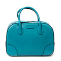 Shoulder Bag Boston Top Handle Teal Diamante Leather
