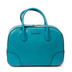 Shoulder Bag Boston Top Handle Teal Diamante Leather
