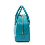 Shoulder Bag Boston Top Handle Teal Diamante Leather