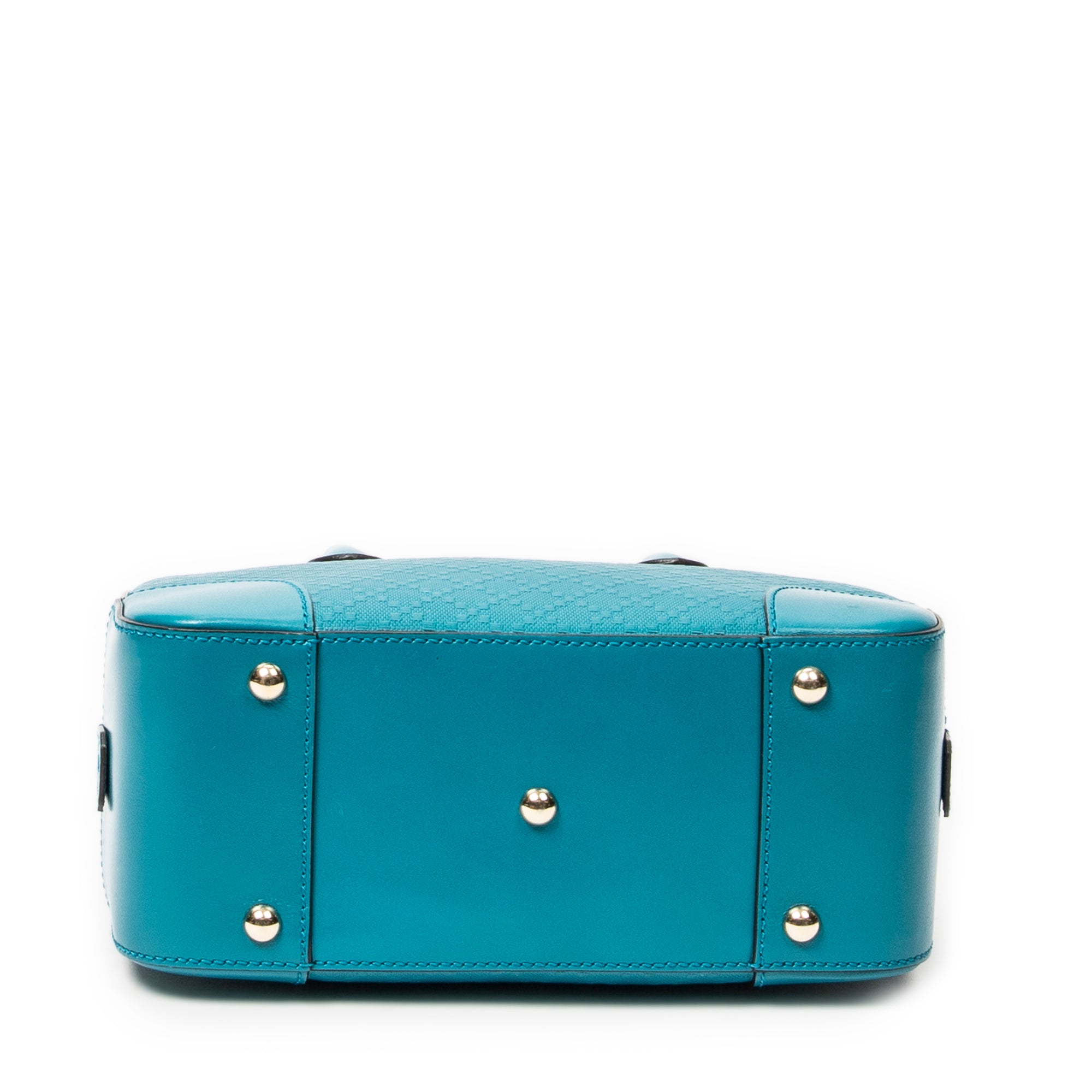 Shoulder Bag Boston Top Handle Teal Diamante Leather