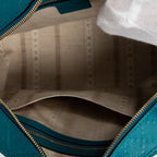 Shoulder Bag Boston Top Handle Teal Diamante Leather