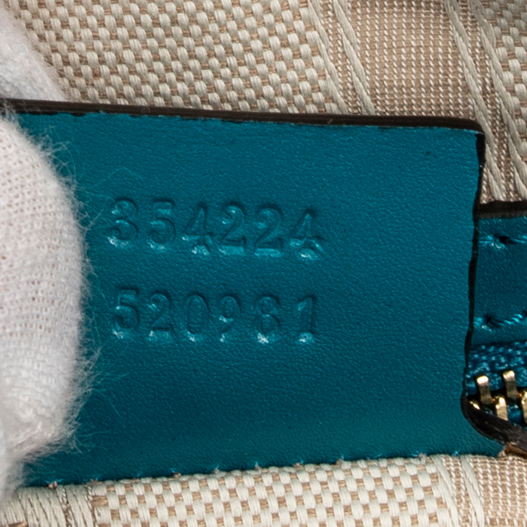 Shoulder Bag Boston Top Handle Teal Diamante Leather