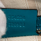Shoulder Bag Boston Top Handle Teal Diamante Leather