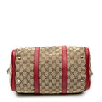 Shoulder Bag Medium Web Boston Beige Monogrammed Canvas