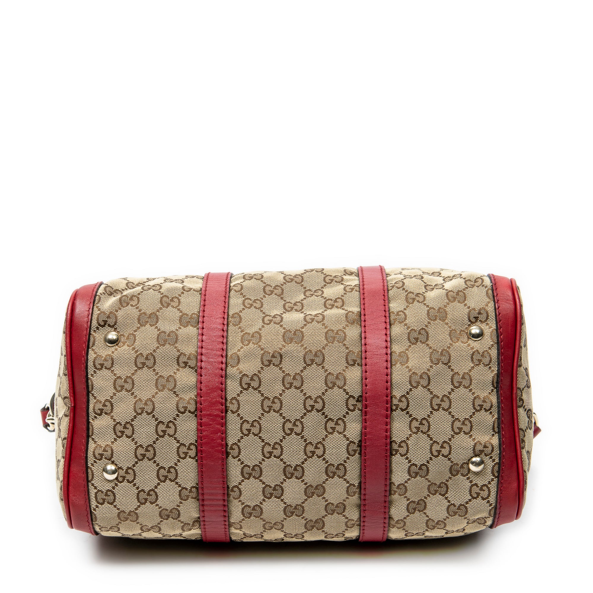 Shoulder Bag Medium Web Boston Beige Monogrammed Canvas