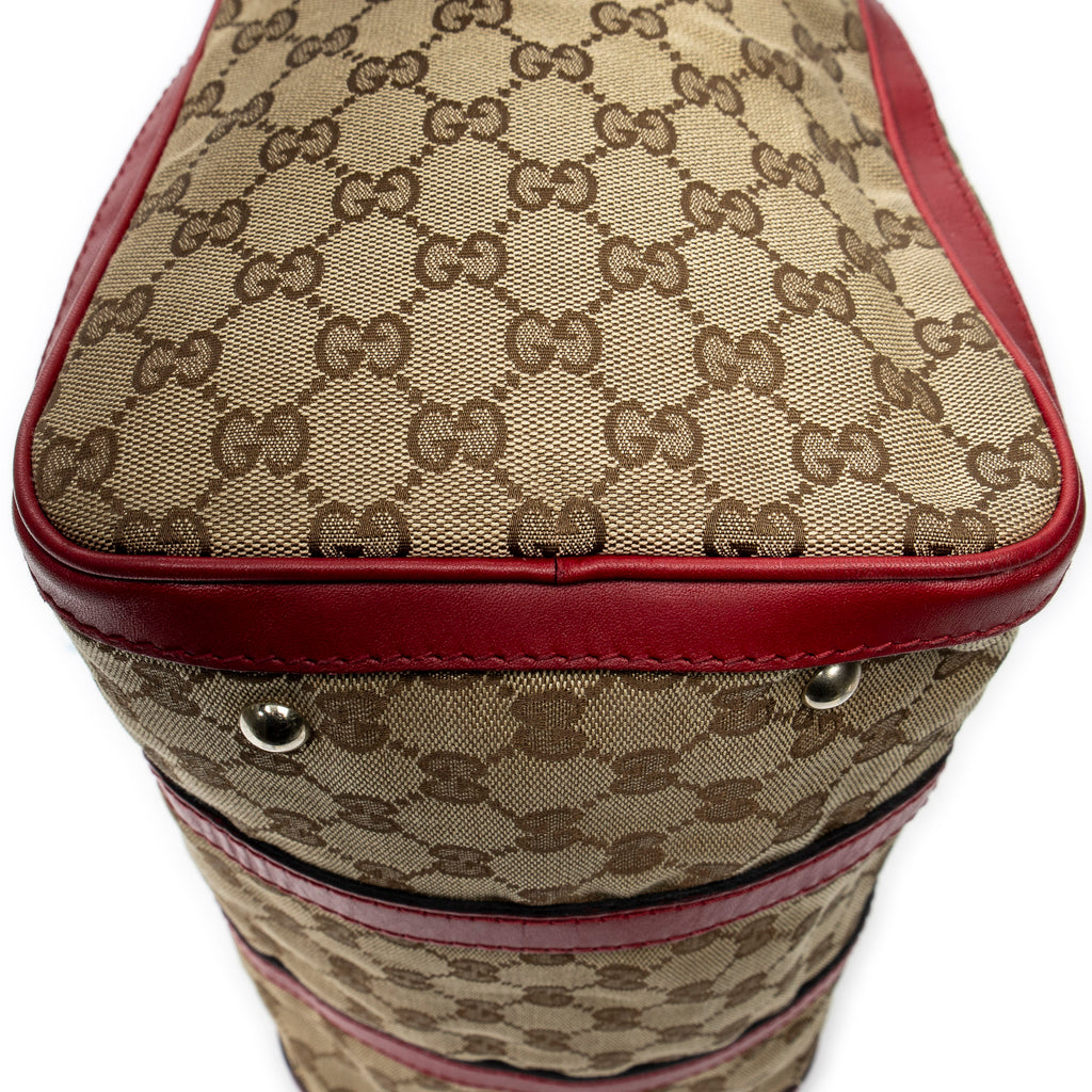 Shoulder Bag Medium Web Boston Beige Monogrammed Canvas
