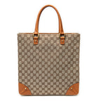 Shoulder Bag Nailhead Tote Beige Monogrammed Canvas