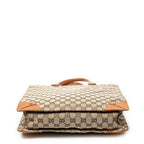 Shoulder Bag Nailhead Tote Beige Monogrammed Canvas