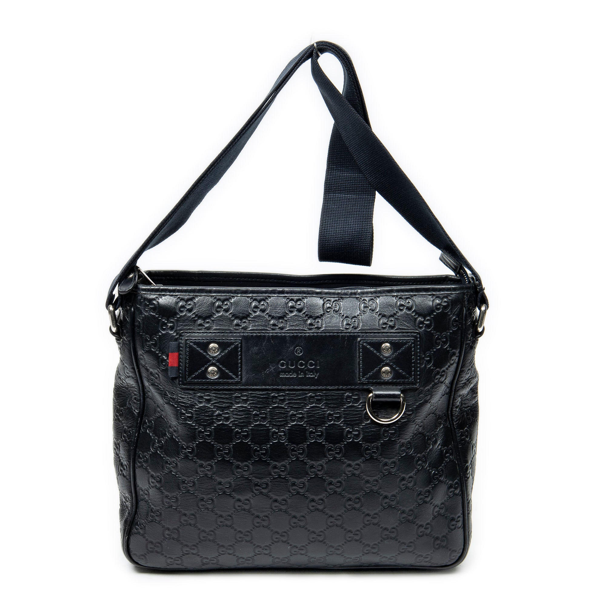 Shoulder Bag Messenger Crossbody Navy Guccissima Leather
