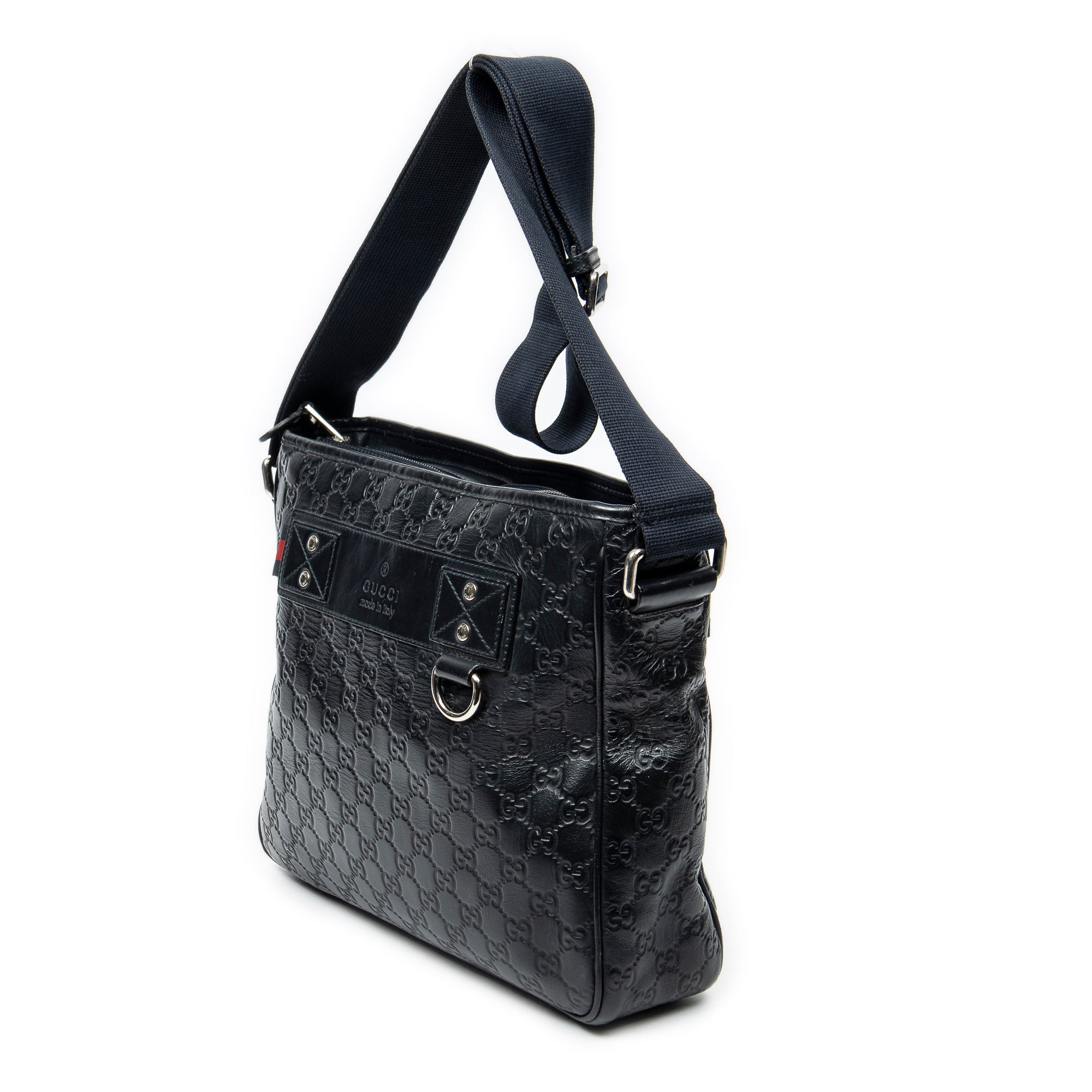 Shoulder Bag Messenger Crossbody Navy Guccissima Leather