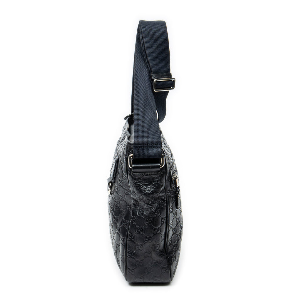 Shoulder Bag Messenger Crossbody Navy Guccissima Leather