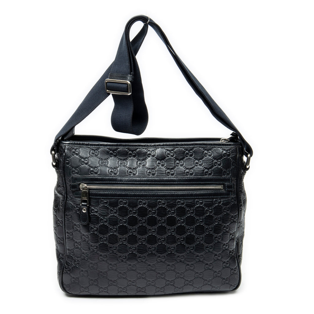 Shoulder Bag Messenger Crossbody Navy Guccissima Leather