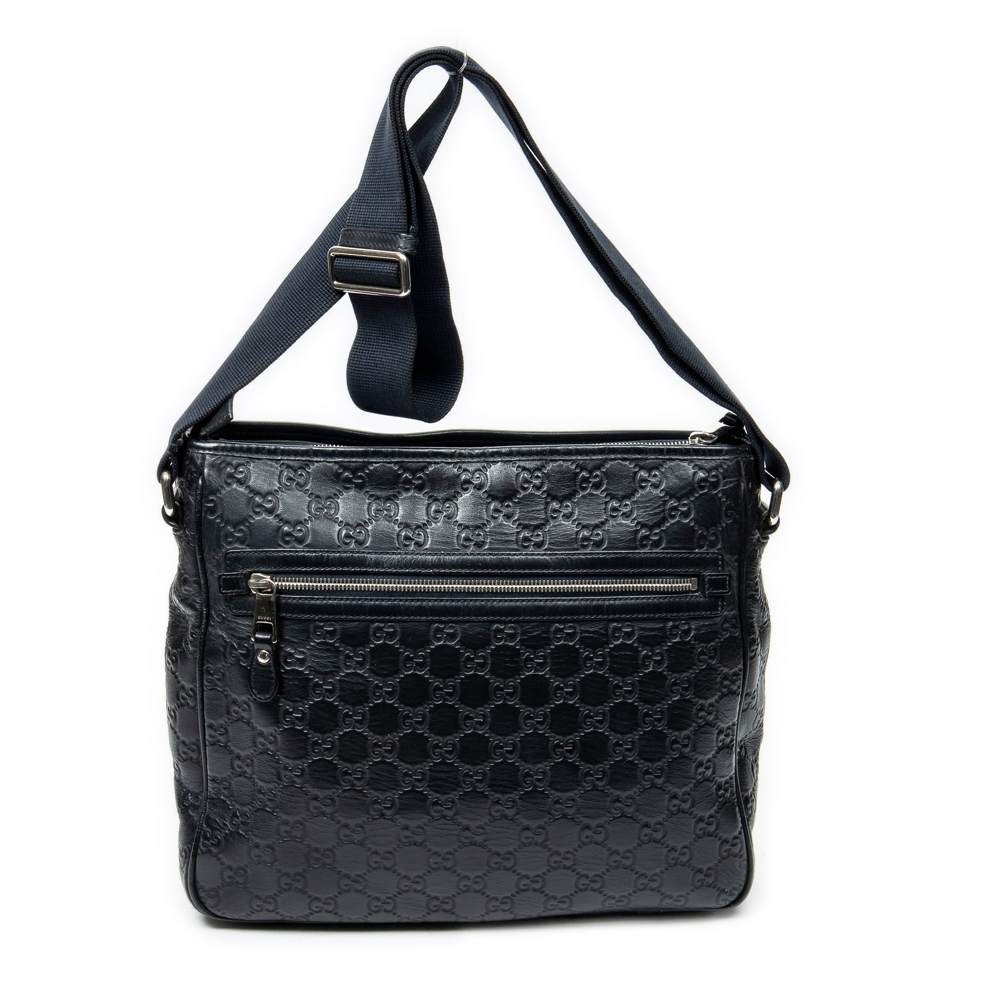 Shoulder Bag Messenger Crossbody Navy Guccissima Leather