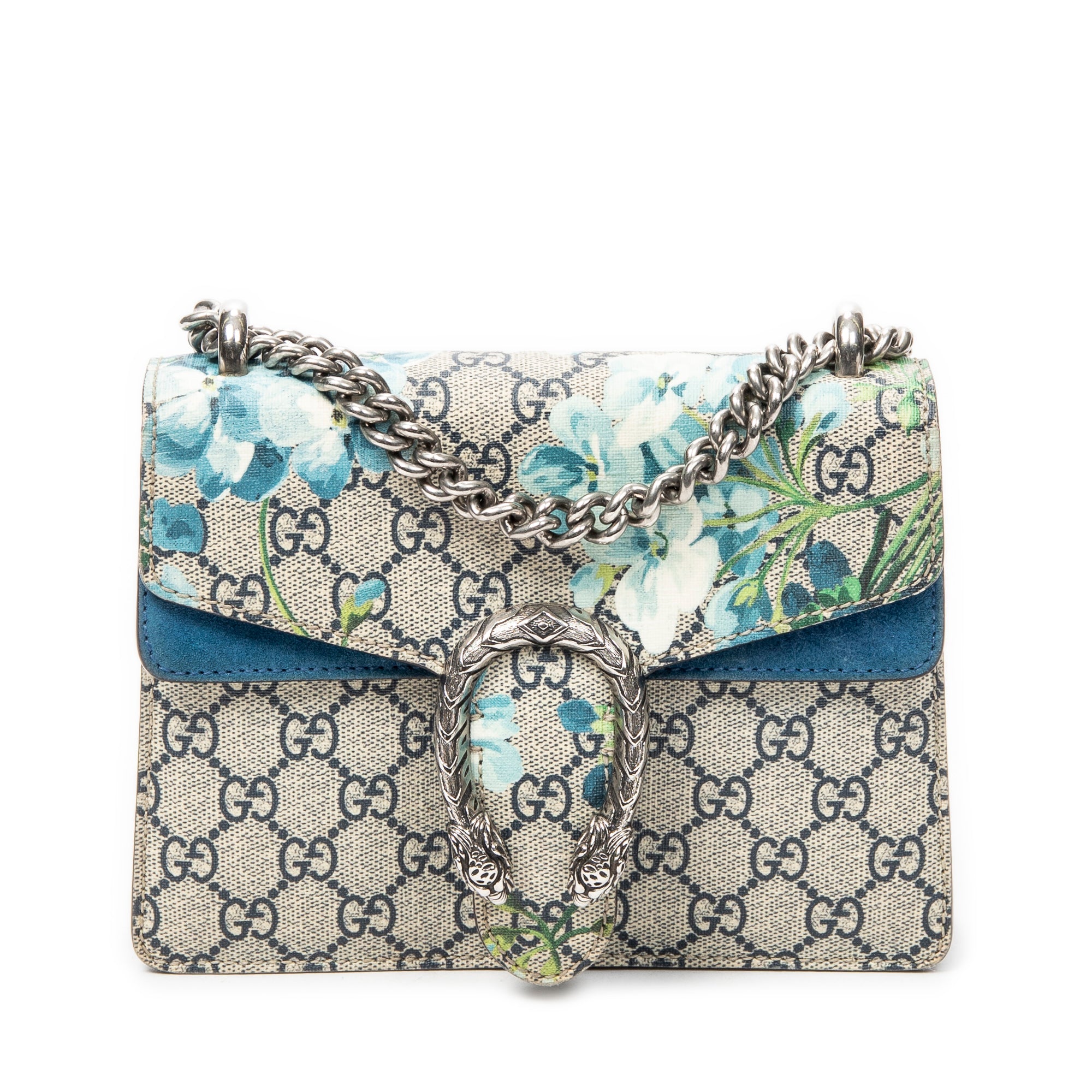Shoulder Bag Mini Dionysus Chain Crossbody Beige Blooms Supreme Coated Canvas