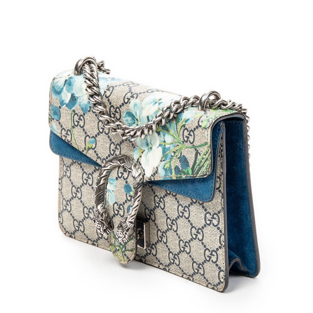 Shoulder Bag Mini Dionysus Chain Crossbody Beige Blooms Supreme Coated Canvas