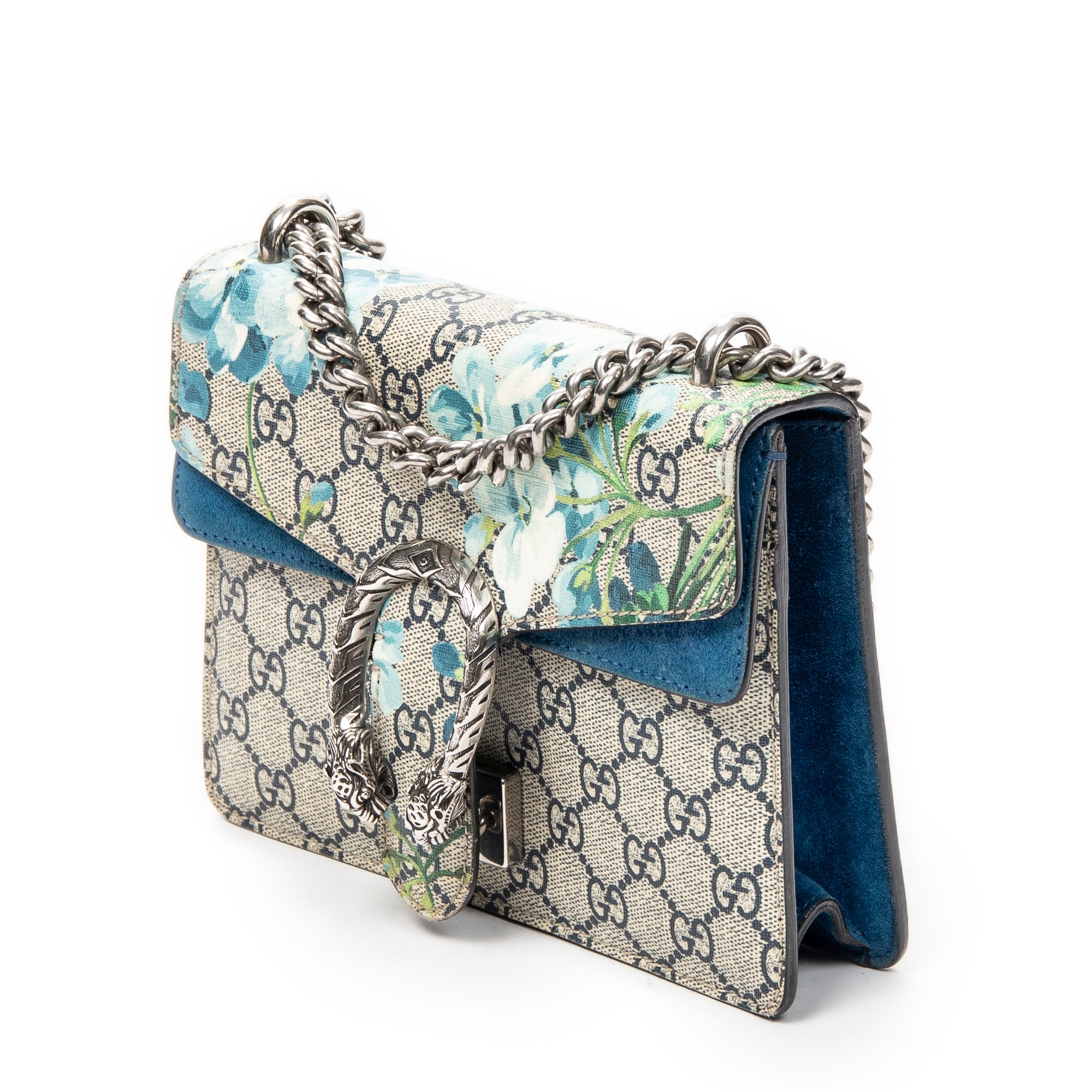 Shoulder Bag Mini Dionysus Chain Crossbody Beige Blooms Supreme Coated Canvas