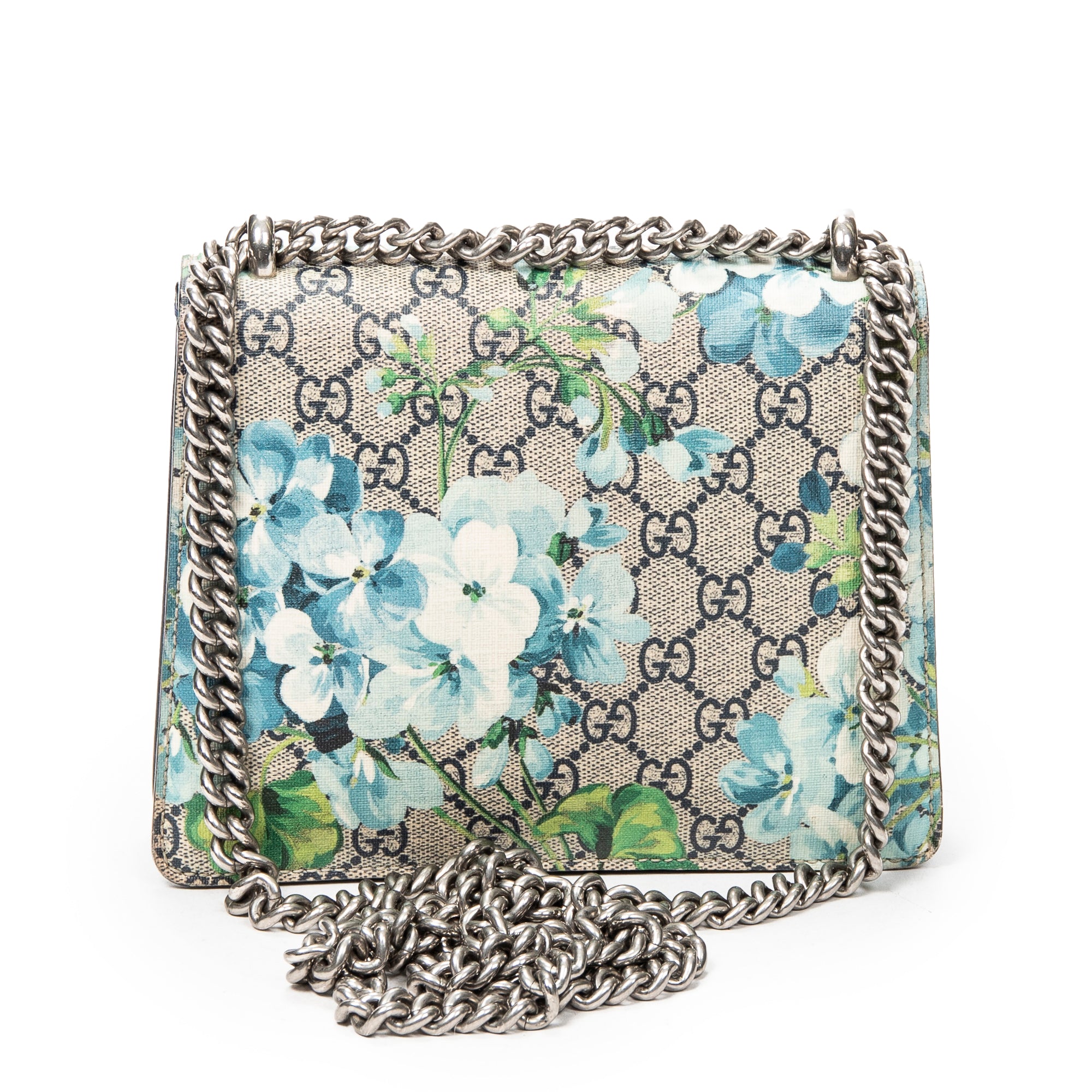 Shoulder Bag Mini Dionysus Chain Crossbody Beige Blooms Supreme Coated Canvas