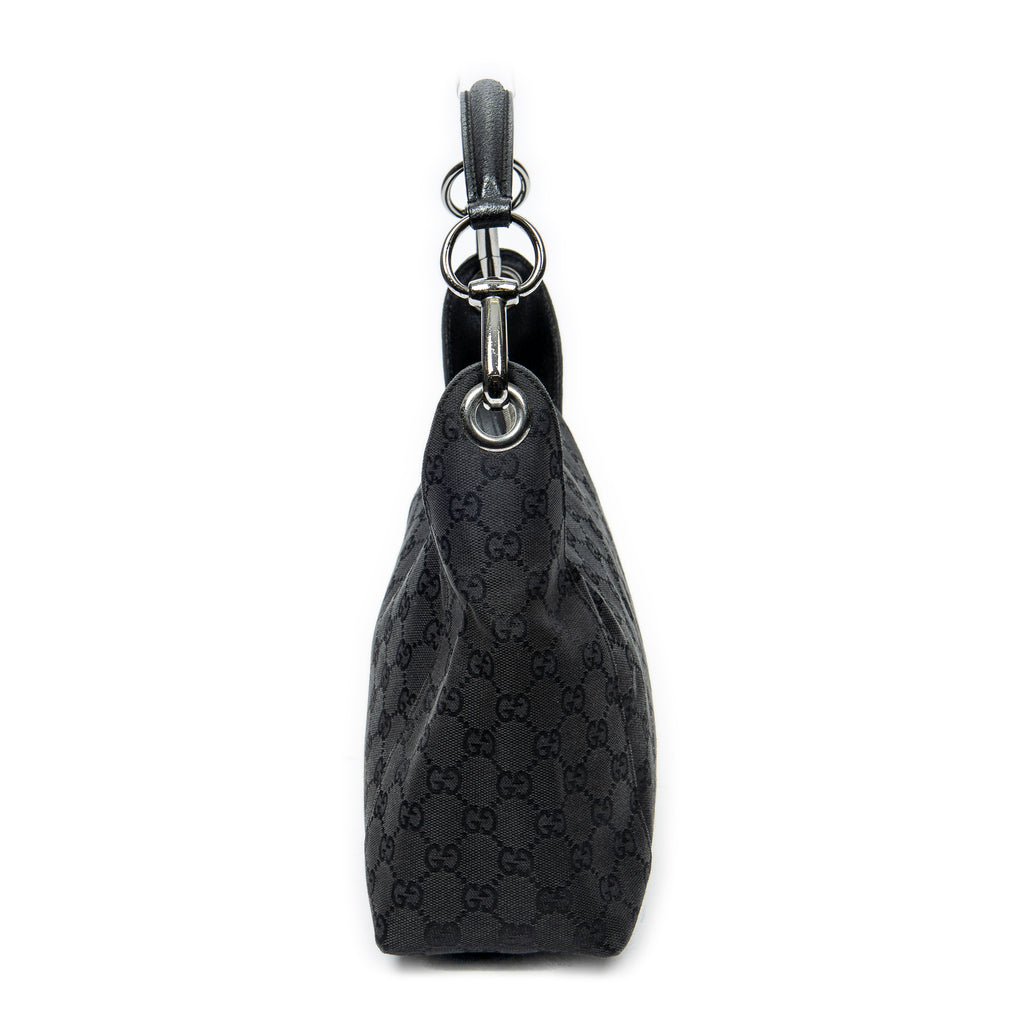 Sac à bandoulière Sac à bandoulière zippé en toile monogrammée noire