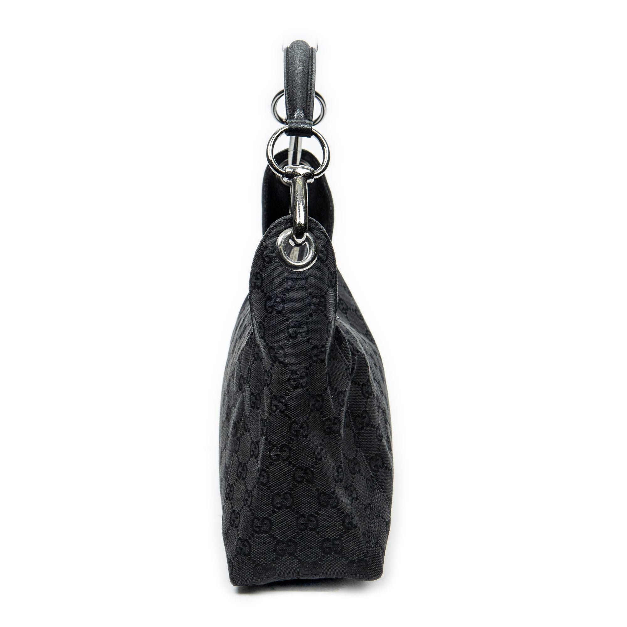 Shoulder Bag Zip Shoulder Bag Black Monogrammed Canvas
