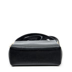 Shoulder Bag Bamboo Turnlock Top Handle Black Calfskin Leather