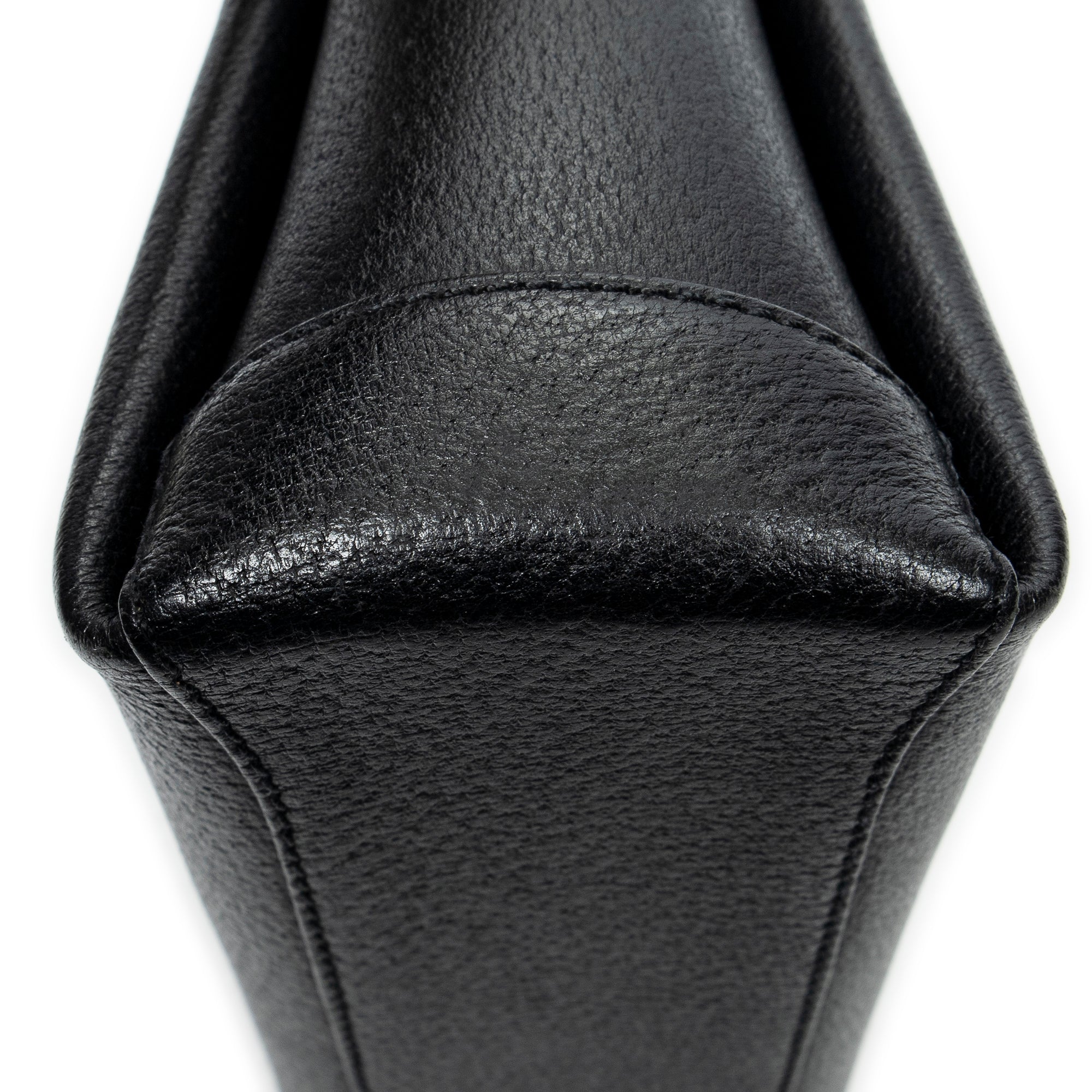 Shoulder Bag Bamboo Turnlock Top Handle Black Calfskin Leather
