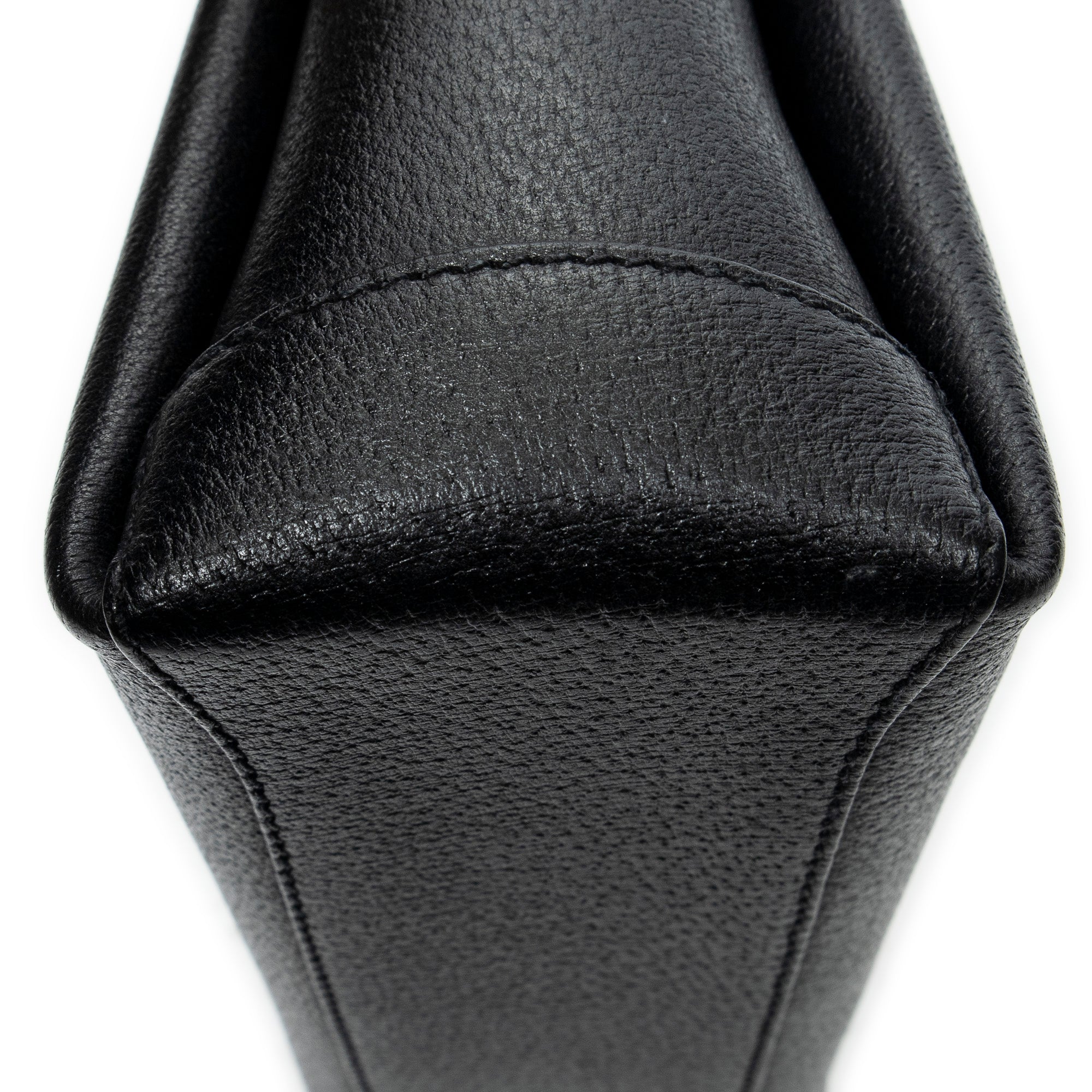Shoulder Bag Bamboo Turnlock Top Handle Black Calfskin Leather