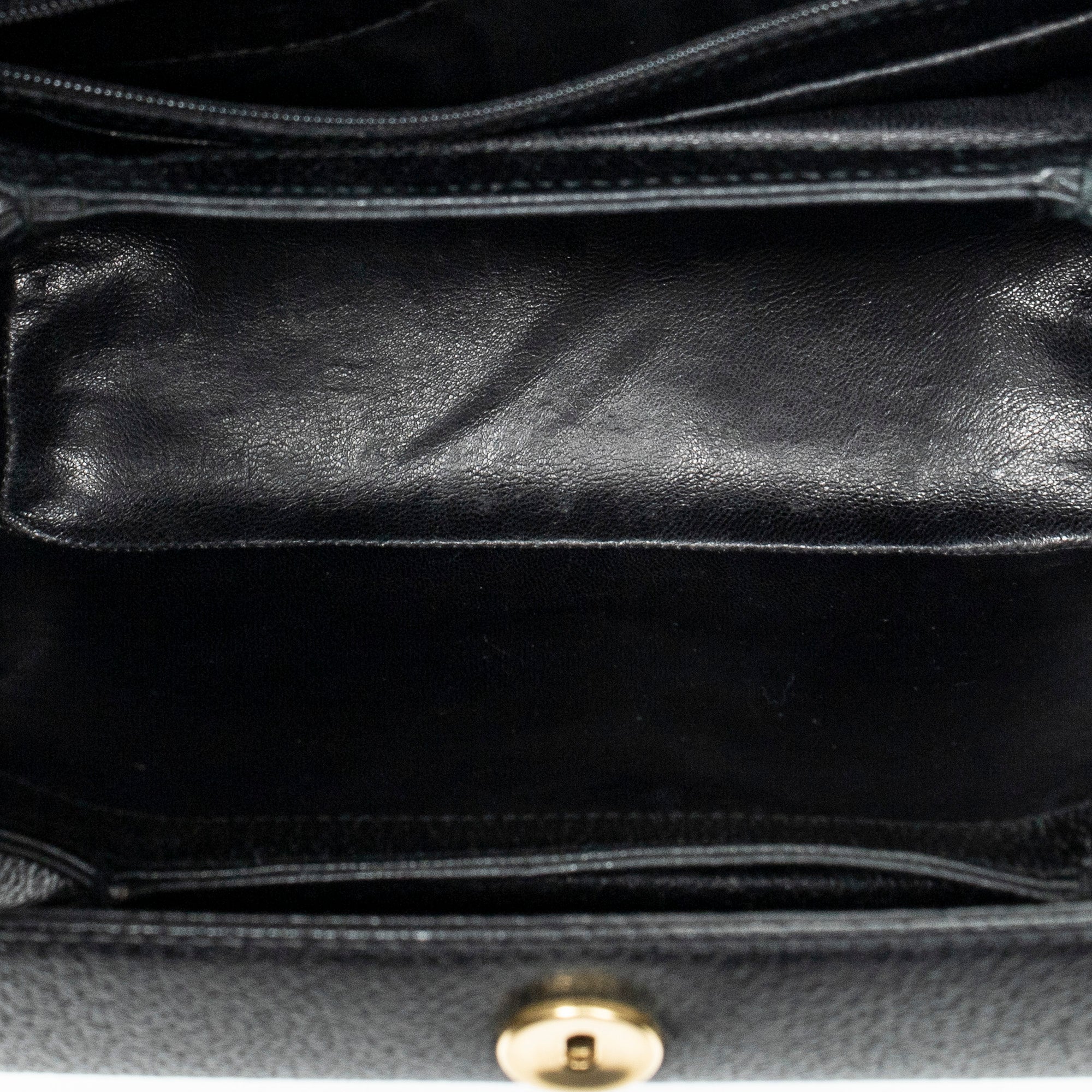 Shoulder Bag Bamboo Turnlock Top Handle Black Calfskin Leather