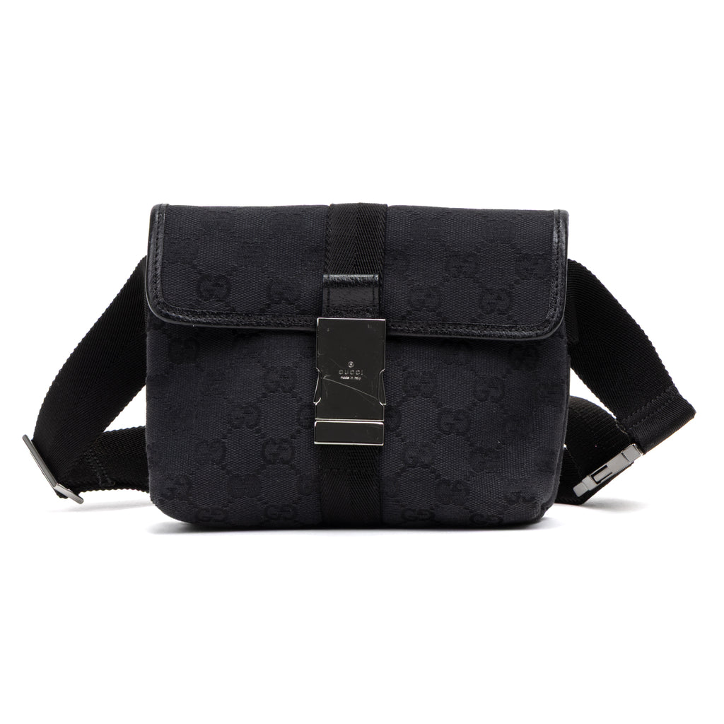Waist Bag Mini Pushlock Waist Bag Black Monogrammed Canvas