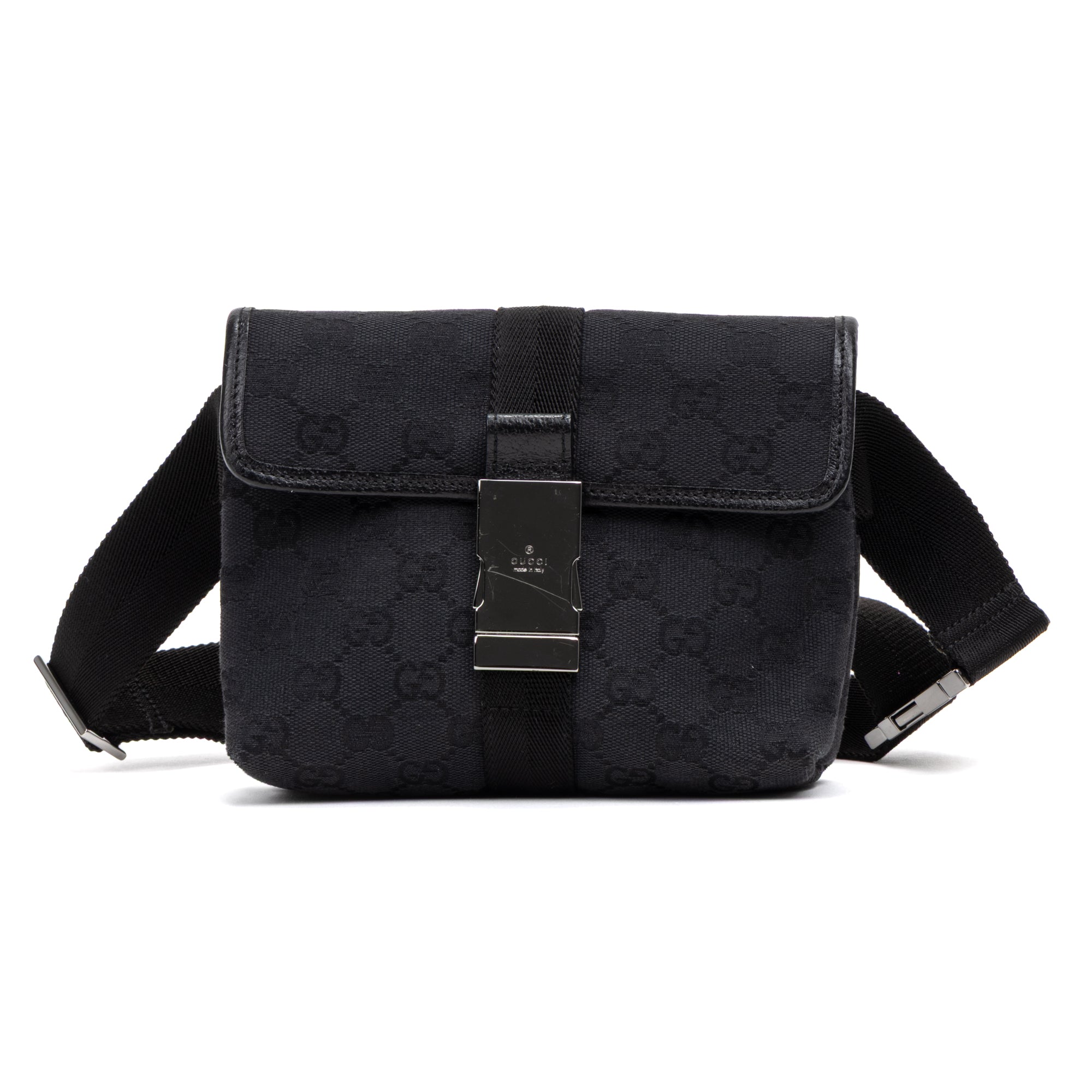 Waist Bag Mini Pushlock Waist Bag Black Monogrammed Canvas