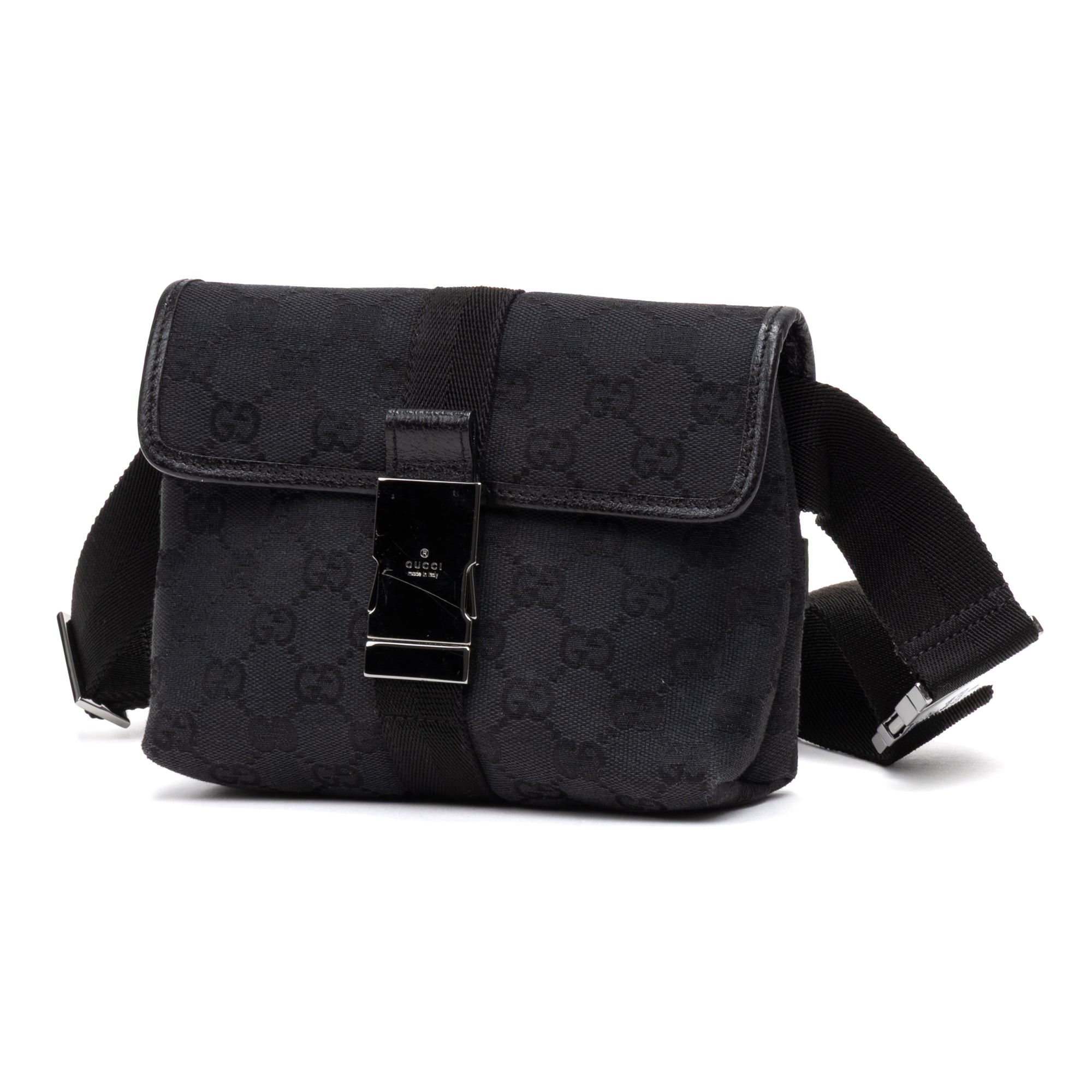 Waist Bag Mini Pushlock Waist Bag Black Monogrammed Canvas