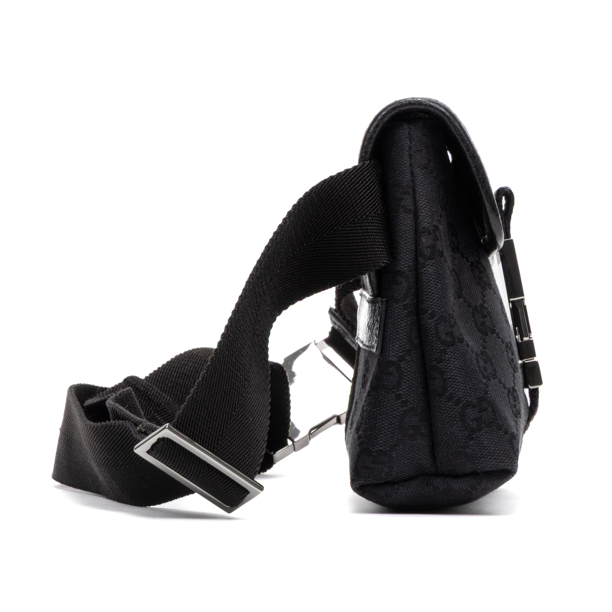 Waist Bag Mini Pushlock Waist Bag Black Monogrammed Canvas