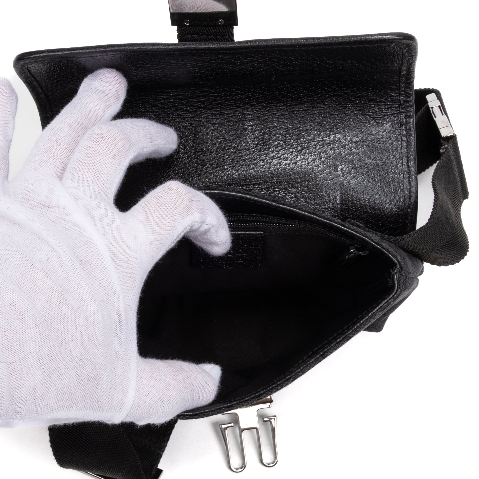 Waist Bag Mini Pushlock Waist Bag Black Monogrammed Canvas