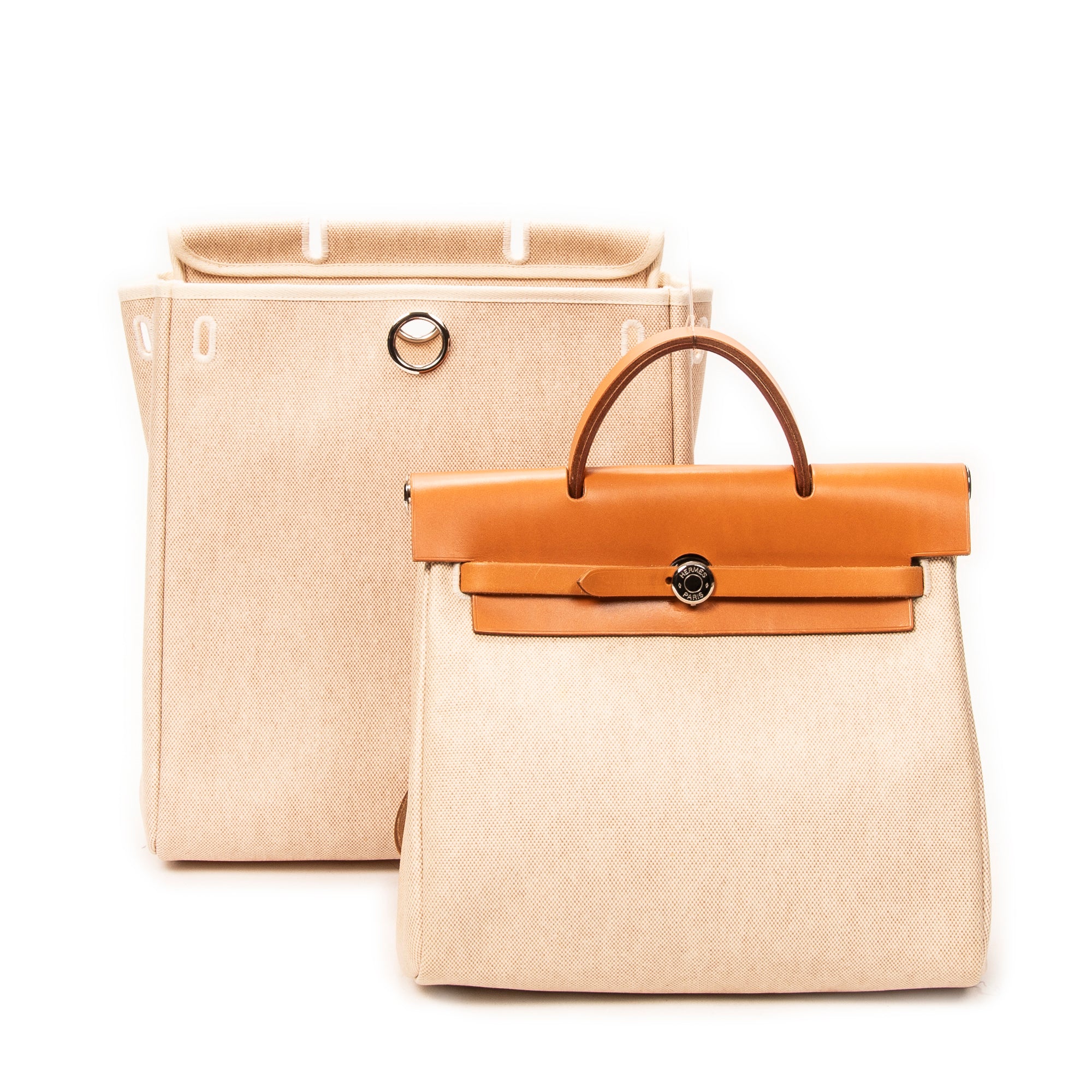 Backpack Herbag a Dos PM Beige Toile H Coated Canvas