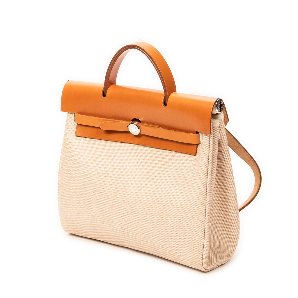 Backpack Herbag a Dos PM Beige Toile H Coated Canvas