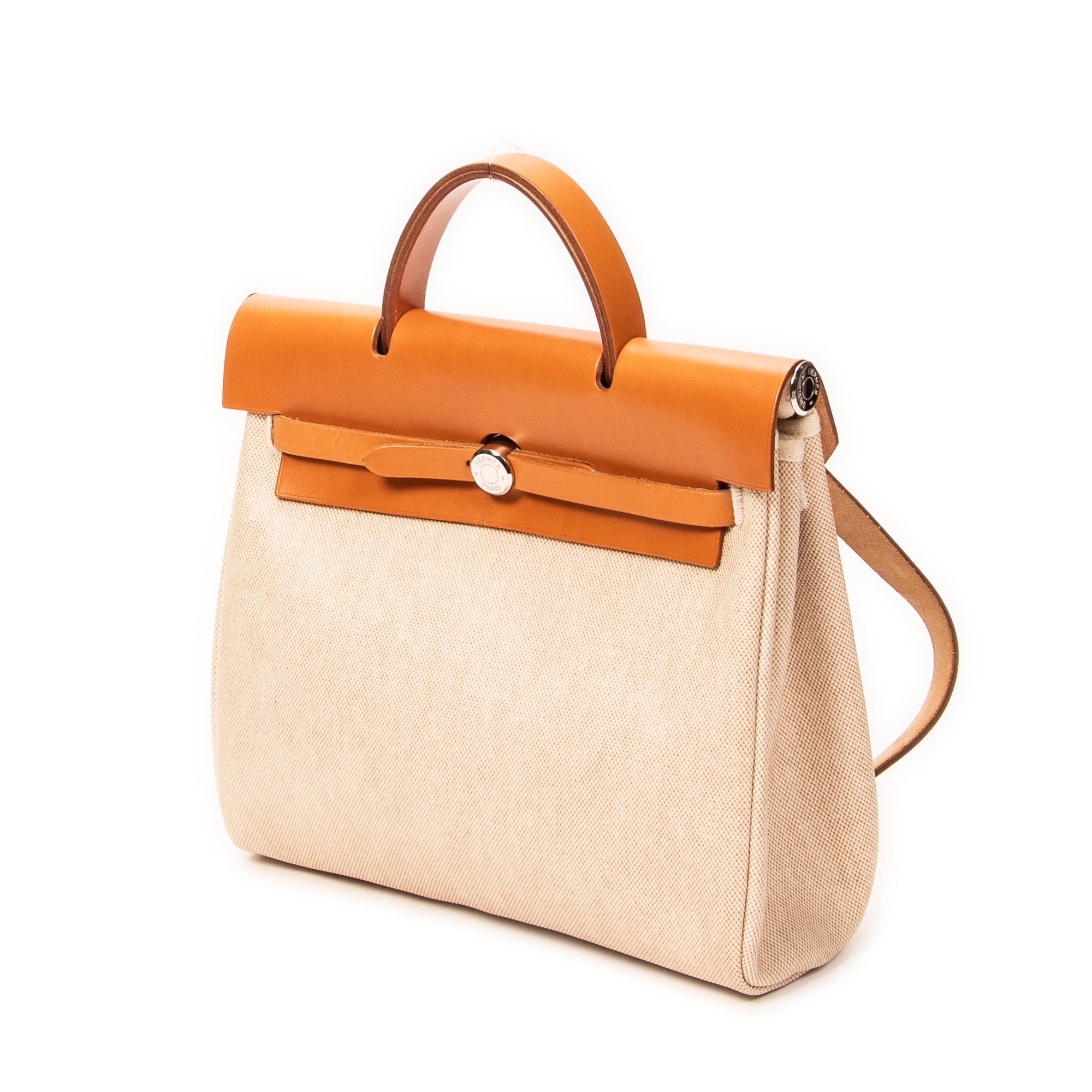 Backpack Herbag a Dos PM Beige Toile H Coated Canvas