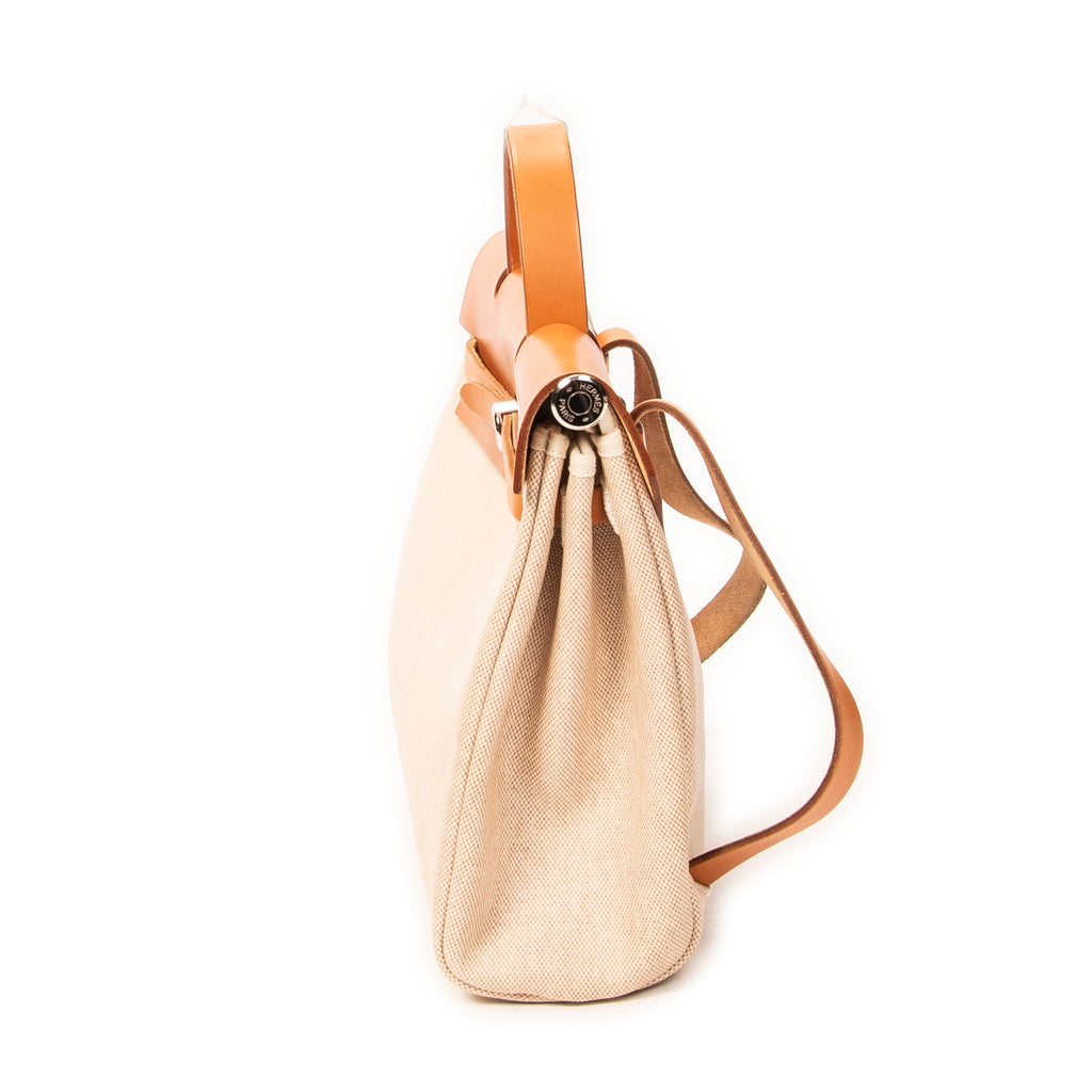 Backpack Herbag a Dos PM Beige Toile H Coated Canvas
