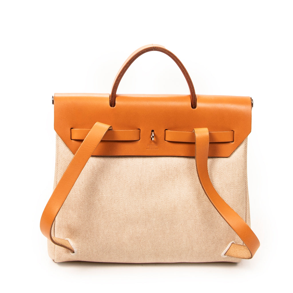 Backpack Herbag a Dos PM Beige Toile H Coated Canvas