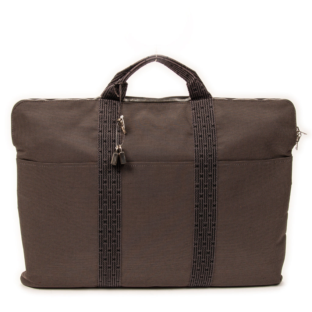 Briefcase Herline Briefcase Attache Gray Toile Canvas