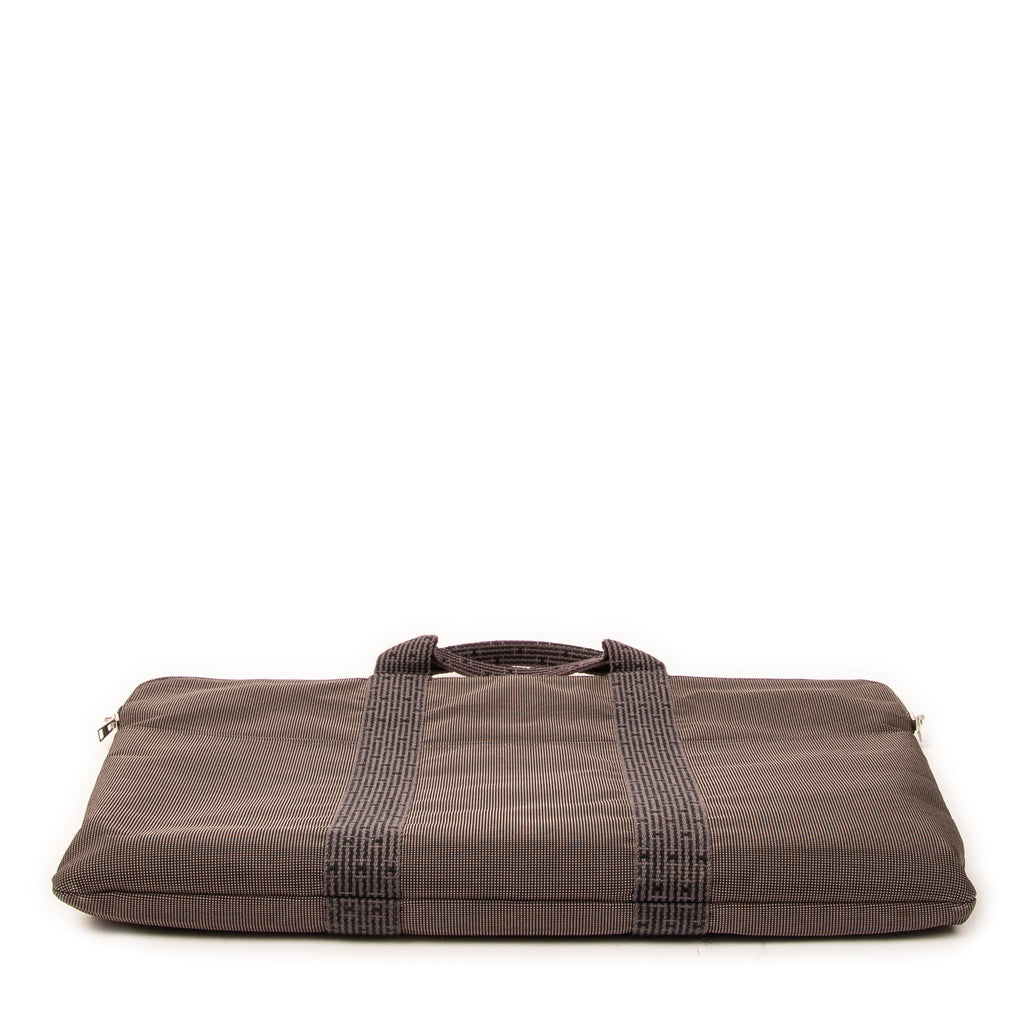 Briefcase Herline Briefcase Attache Gray Toile Canvas